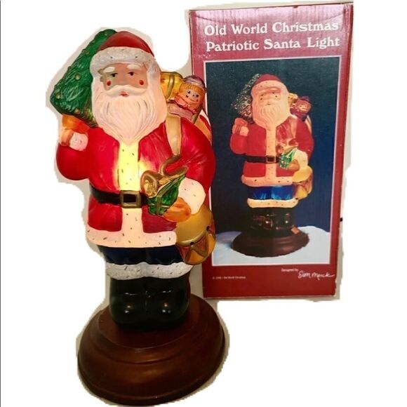 Old World Christmas Patriotic Santa light - Picture 1 of 10